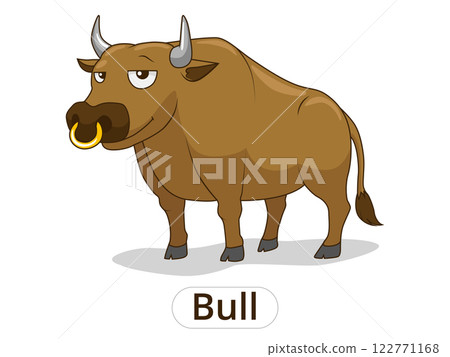 Bull animal cartoon illustration for children 122771168