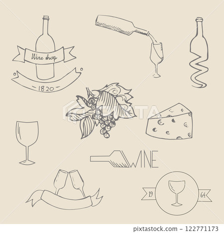 Wine icon label vector illustration 122771173