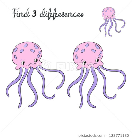 Find differences kids layout for game jellyfish Find differences kids layout for game jellyfish 122771180
