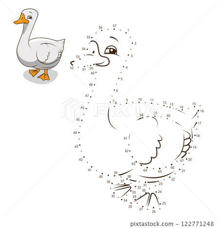 Connect the dots game goose vector illustration 122771248