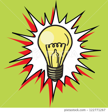 Light bulb lamp pop art style vector 122771267