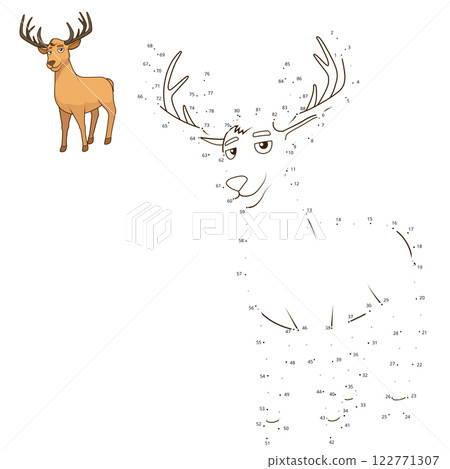 Connect the dots to draw animal educational game 122771307