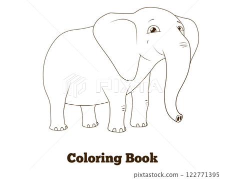 Coloring book elephant african animal cartoon 122771395