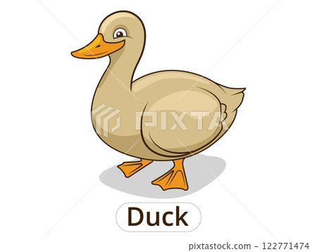 Duck animal cartoon illustration for children 122771474