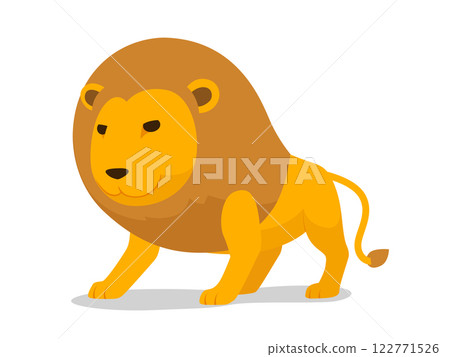 Lion cartoon minimalistic vector illustration Lion cartoon minimalistic vector illustration 122771526