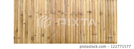 A textured yellow bamboo background, showcasing the natural beauty of bamboo structure. 122771577