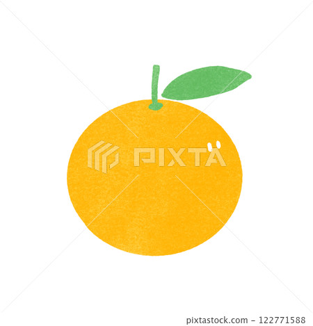 Stamp-style illustration of summer mandarin oranges Stamp-style illustration of summer mandarin oranges 122771588