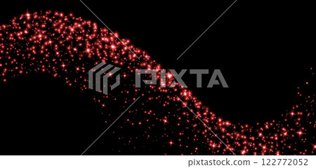 Red stars and sparkles, magic star dust background, light effect with flares. 122772052