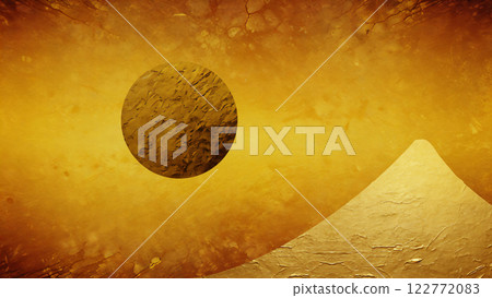 富士山和太陽 AI 生成的素材 122772083