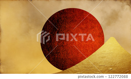 富士山和太陽 AI 生成的素材 122772088