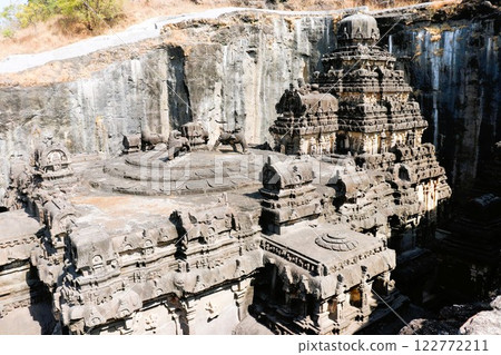 埃洛拉石窟 世界遺產 印度教洞穴 凱拉薩納塔神廟 印度 122772211