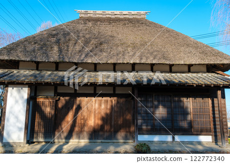 Wood shade of the roof 122772340