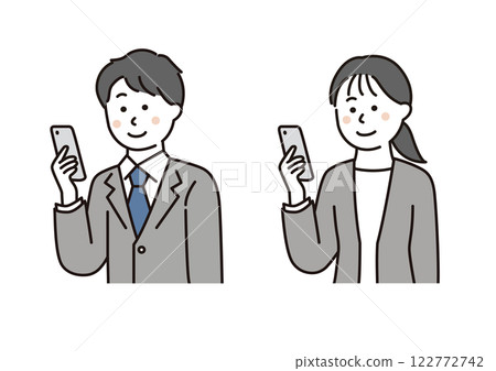 看智慧型手機的商務人士 122772742