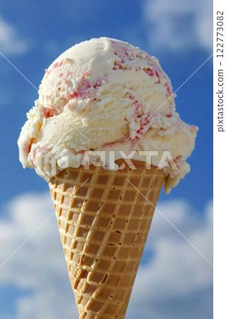 Delicious ice cream and blue sky AI image 122773082