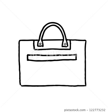 Cute line drawing illustration of a gentleman's bag 122773232