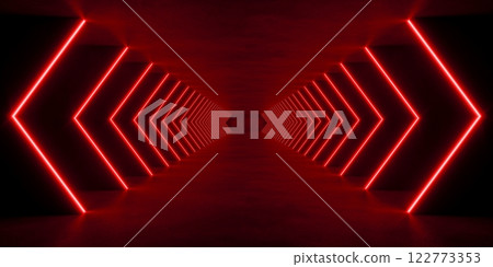 interior empty space with coloful lighting , 3d rendering 122773353