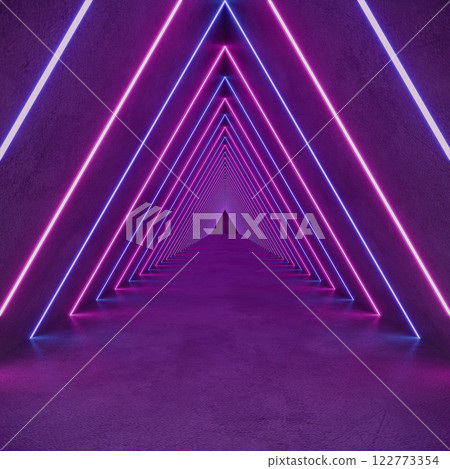 interior empty space with colorful lighting , 3d rendering 122773354