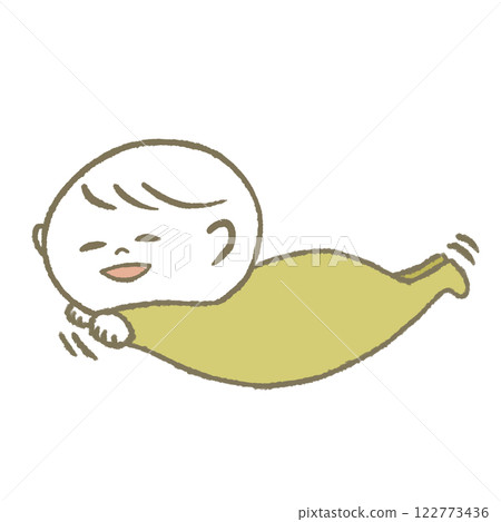 飛機姿勢的嬰兒（黃色） 122773436