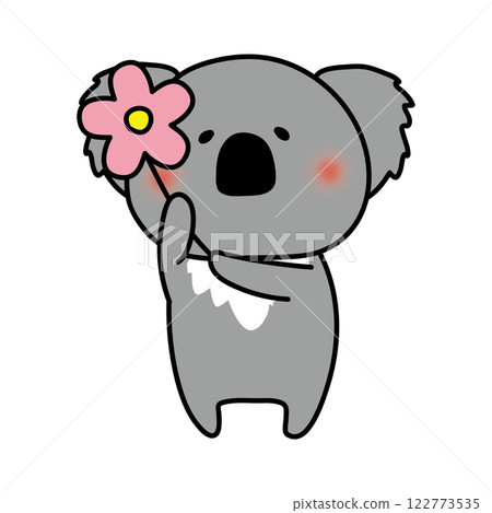 Koala holding a flower 122773535