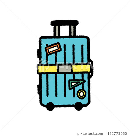 A simple hand-drawn illustration of a suitcase 122773960