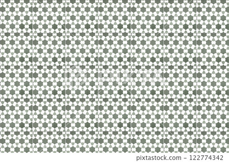 Vintage gray ceramic tiles wall decoration. Turkish ceramic tiles wall background 122774342