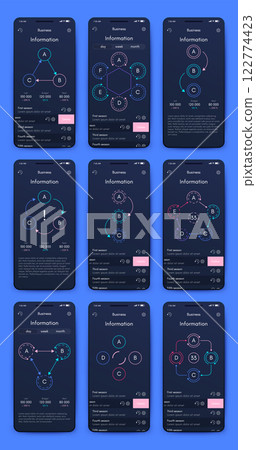 Vector graphics infographics with mobile phone. Template for creating mobile applications, workflow layout, diagram, banner, web design, business reports 122774423