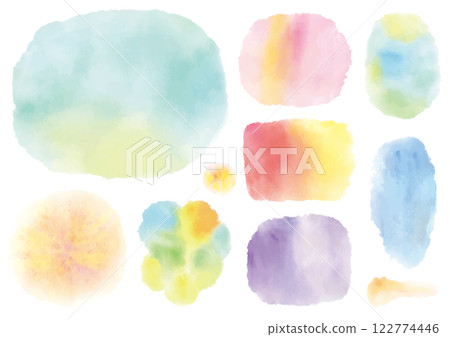 A set of 10 different watercolor texture parts A set of 10 different watercolor texture parts 122774446