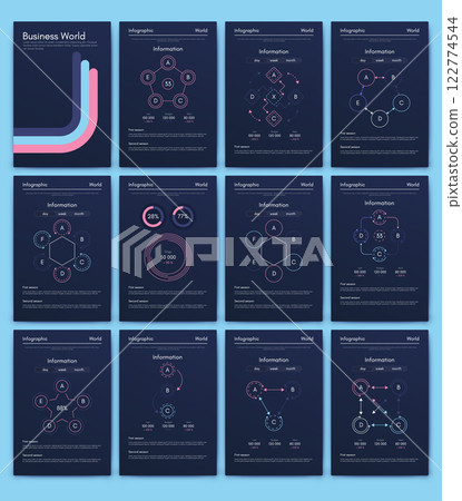 Vector graphics infographics with mobile phone. Template for creating mobile applications, workflow layout, diagram, banner, web design, business reports 122774544