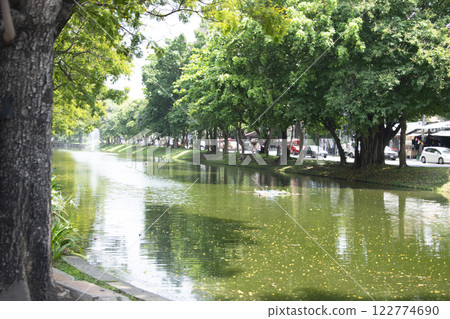 Chiang Mai moat and city street, Thailand. 122774690