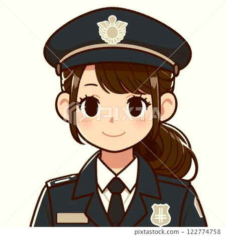 Illustration of a female police officer Illustration of a female police officer 122774758