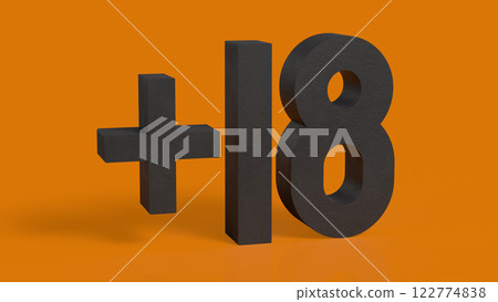 The 18 Plus for adults only concept 3d Rendering. The 18 Plus for adults only concept 3d Rendering. 122774838