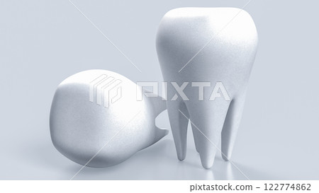 The White tooth for Health or medical concept 3d rendering. 122774862