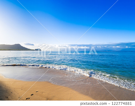 夏威夷威基基海灘和鑽石頭 122774881
