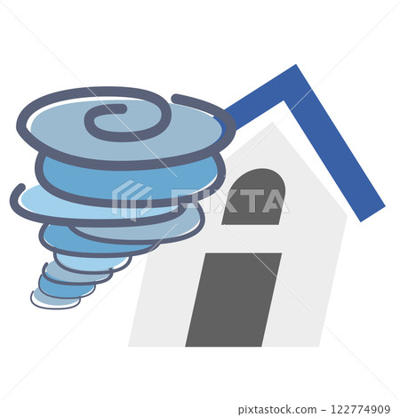 遭受風災的房屋插圖 122774909