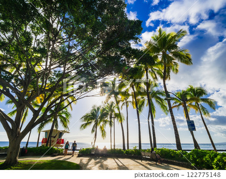Sun set of Hawaii Waikiki Beach 122775148