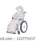 一位老人坐在輪椅上的簡單圖示 122775417