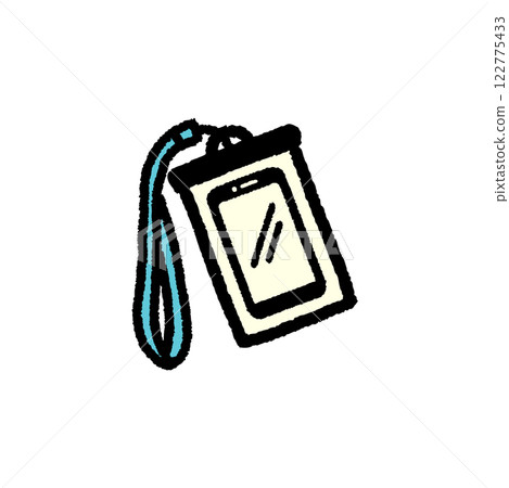 防水智慧型手機殼的簡單手繪插圖 防水智慧型手機殼的簡單手繪插圖 122775433