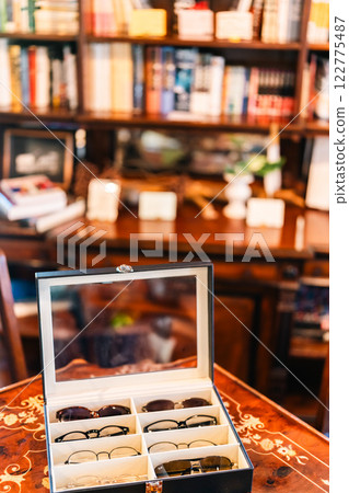 A collection of glasses in a box A collection of glasses in a box 122775487