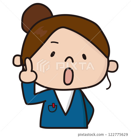 The office lady gives some advice with a serious look on her face. 122775629