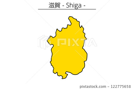 Simple map of Shiga prefecture, a region of Japan 122775658