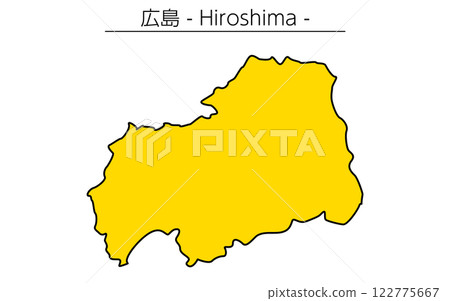 Simple map of Hiroshima prefecture, a region of Japan 122775667