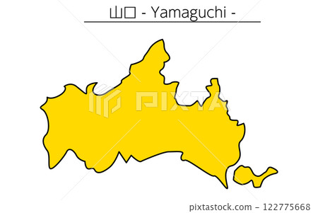 日本山口縣的簡單地圖 日本山口縣的簡單地圖 122775668