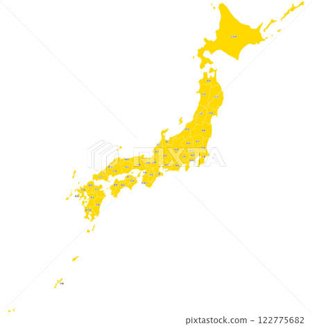 日本 47 個都道府縣的簡單地圖 122775682