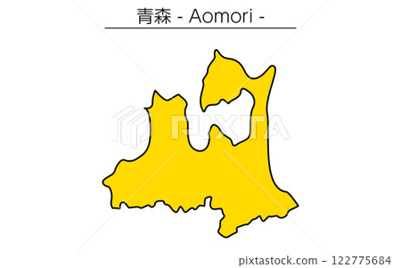 日本青森縣的簡單地圖 122775684