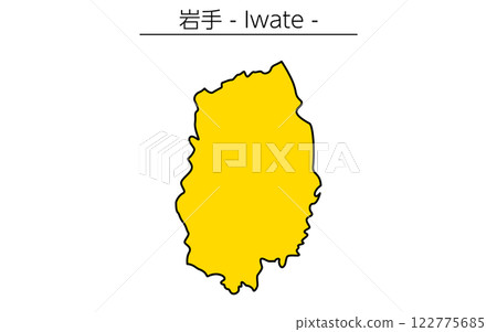 日本岩手縣的簡單地圖 122775685
