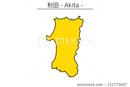 日本秋田縣的簡單地圖 122775687
