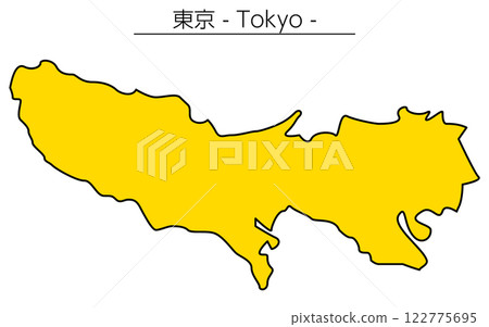 日本東京地區的簡單地圖 122775695