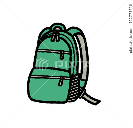 A simple hand-drawn illustration of a backpack 122775726