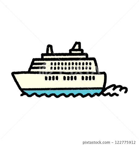 Simple hand-drawn illustration of a cruise ship Simple hand-drawn illustration of a cruise ship 122775912