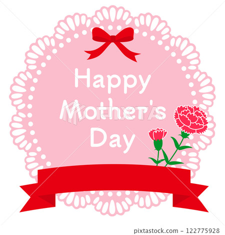 Mother's Day pink lace frame 122775928